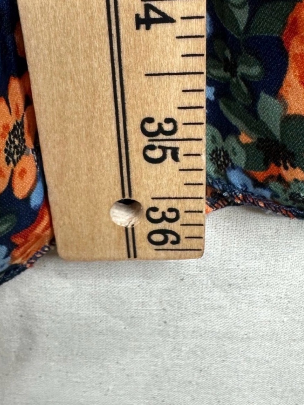 KIRUNDO Floral Ruffle Dress in Navy with Orange & Blue Flowers - Picture 7 of 7